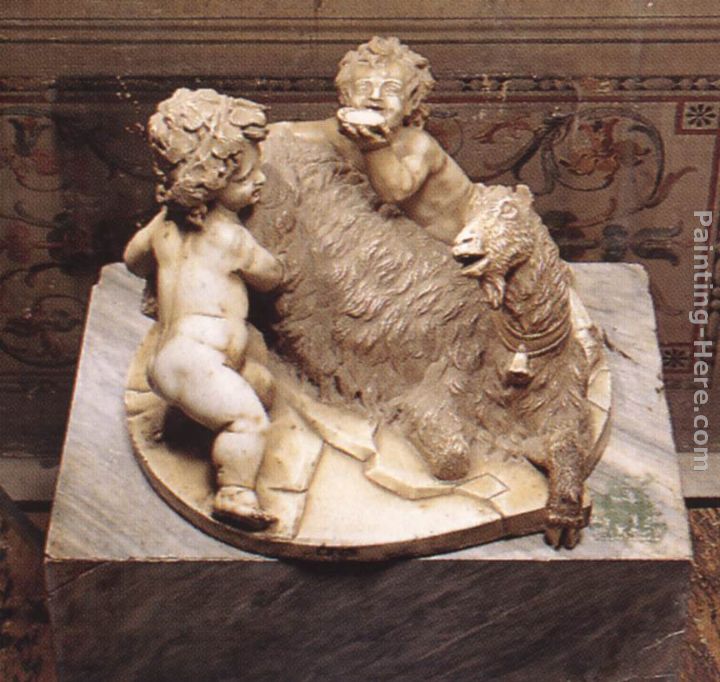The Goat Amalthea with the Infant Jupiter and a Faun painting - Gian Lorenzo Bernini The Goat Amalthea with the Infant Jupiter and a Faun art painting